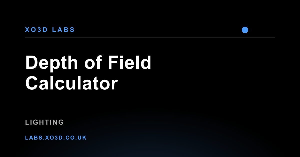 Depth of Field Calculator - XO3D Tools